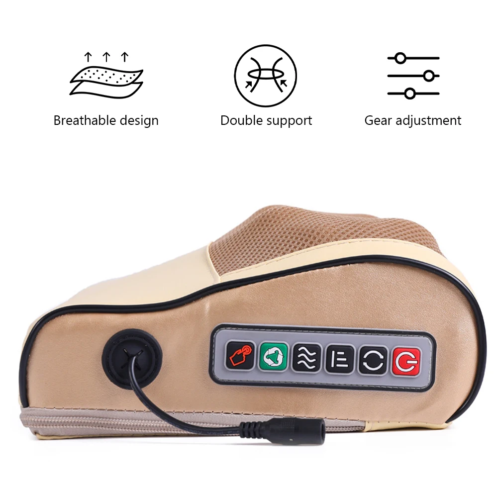 

Electric Neck Massager Pillow Deep Tissue Kneading Massage Pillow Multi-Function Shoulder Massage Device for Home Office Car