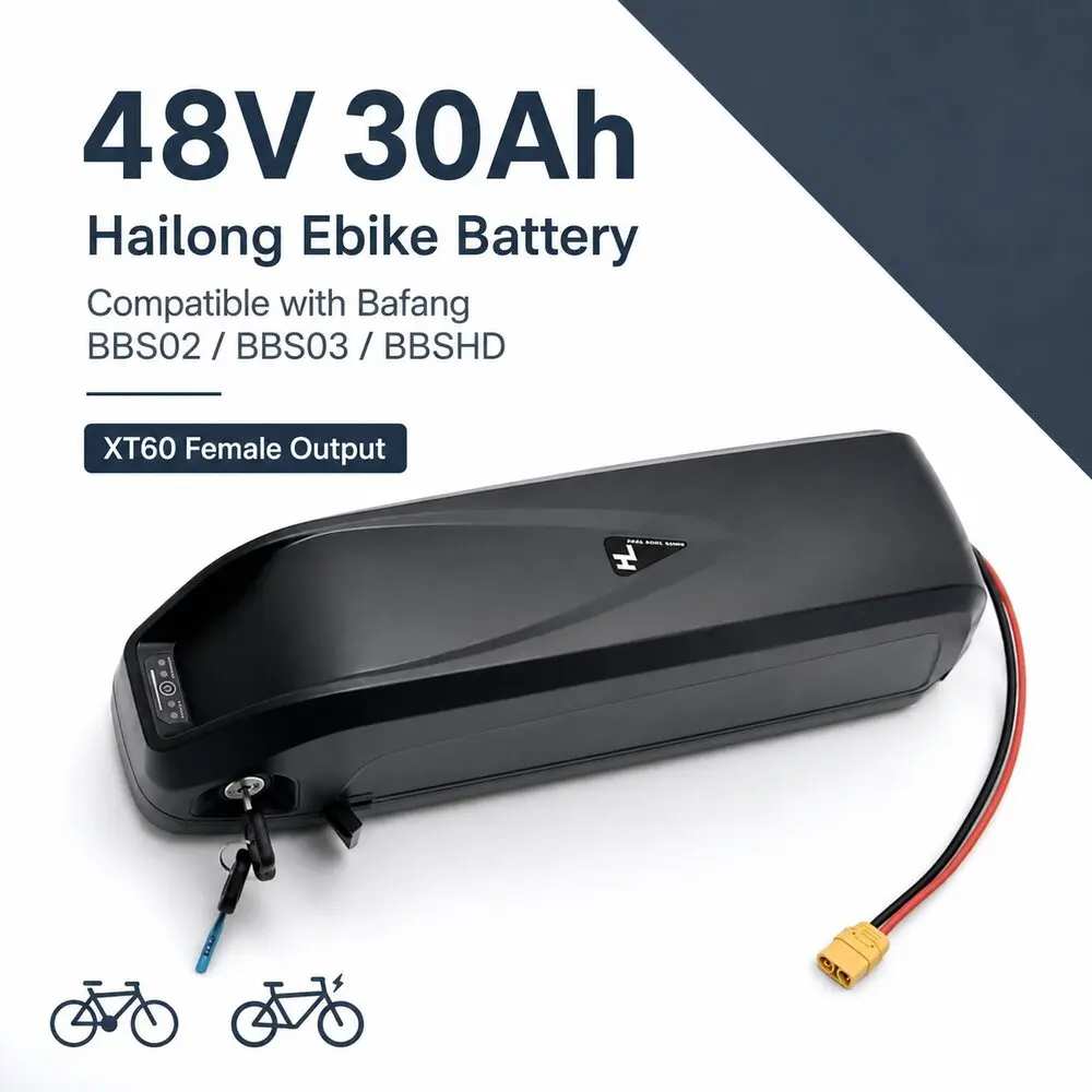 Elektrofahrrad-Akku 36V 48V Passend für Bafang BBS02 BBS03 BBSHD Motor, Hailong-Stil Unterrohr-Akkupack mit BMS
