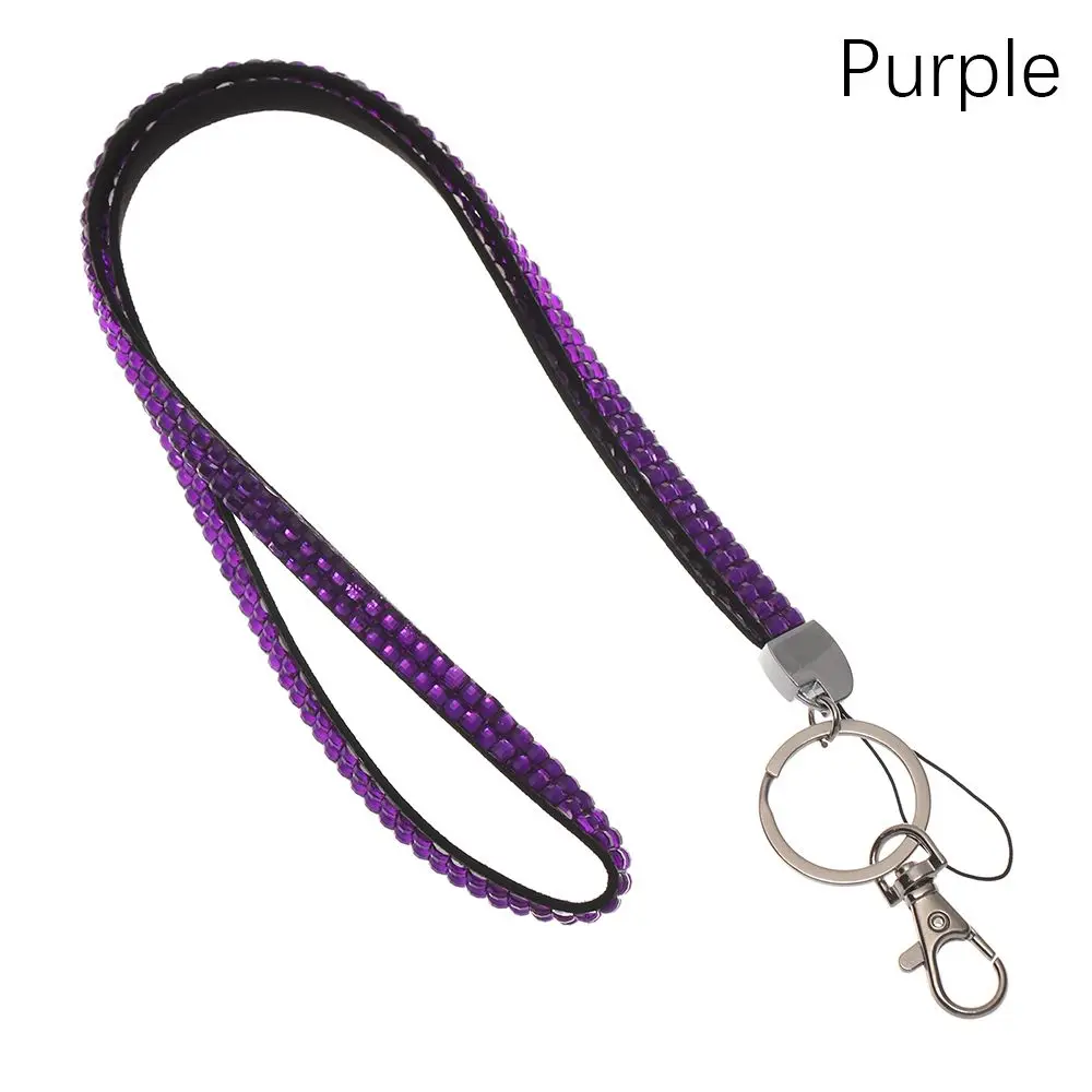 

1pc Office Supplies Crystal Rhinestone Retractable Necklace Neck Strap Hanging Rope Lanyard