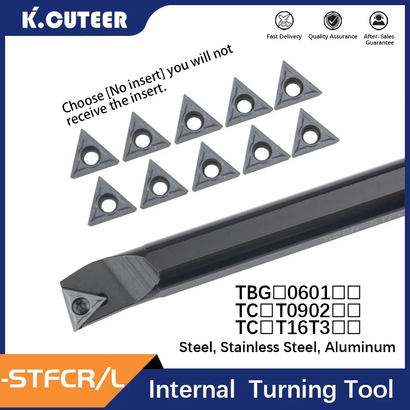 S16Q-STFCR16 S20R-STFCR16 S25S-STFCR16 S32T-STFCR16 Internal Turning Tool Holder TCMT16 Inserts Lathe Bar CNC Cutting Tools Set