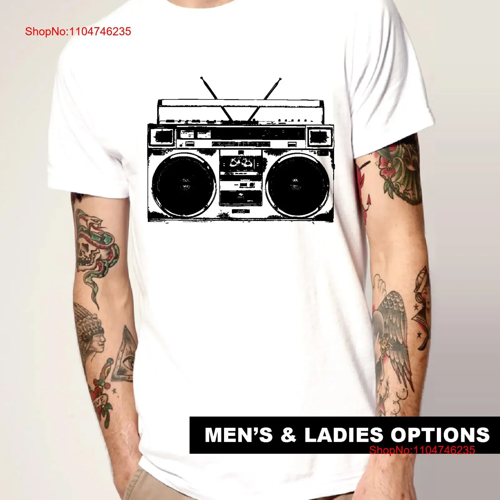 Camiseta fresca Retro de los años 80, música Hip Hop, Ghettoblaster Boombox, camiseta gráfica vintage lavada para hombre de la vieja escuela, para uso diario