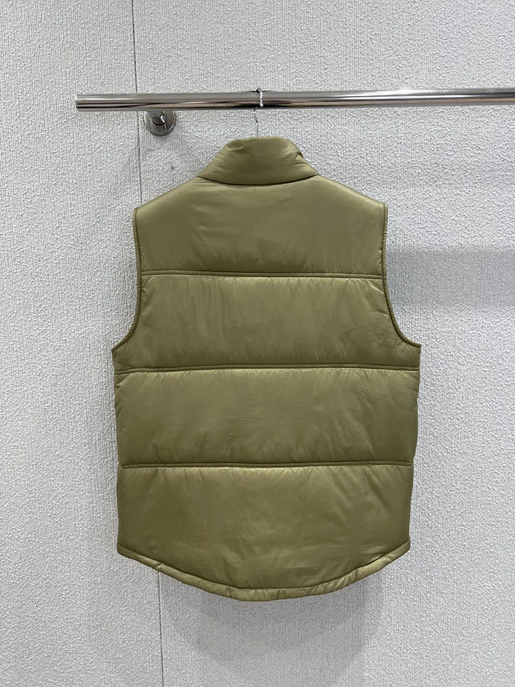 SVORYXIU شتاء 2025 جديد يومي غير رسمي قوس النصر الوقوف طوق القطن الخالص صدرية المرأة موضة براون خمر صدرية