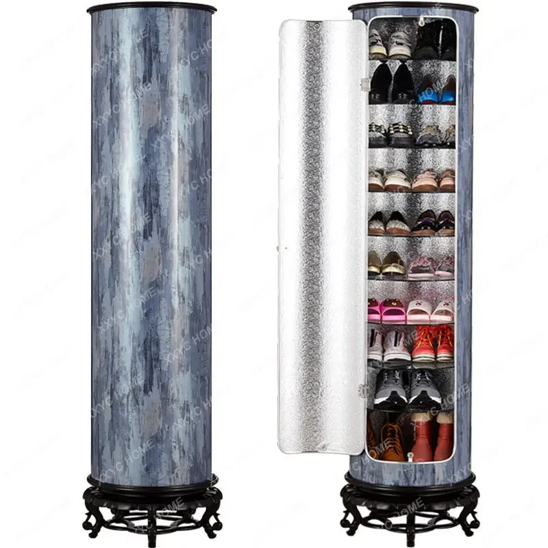 360 Degree Rotating Shoe Rack Home Indoor Good-looking Doorway Column Round Simple Storage 2025 New