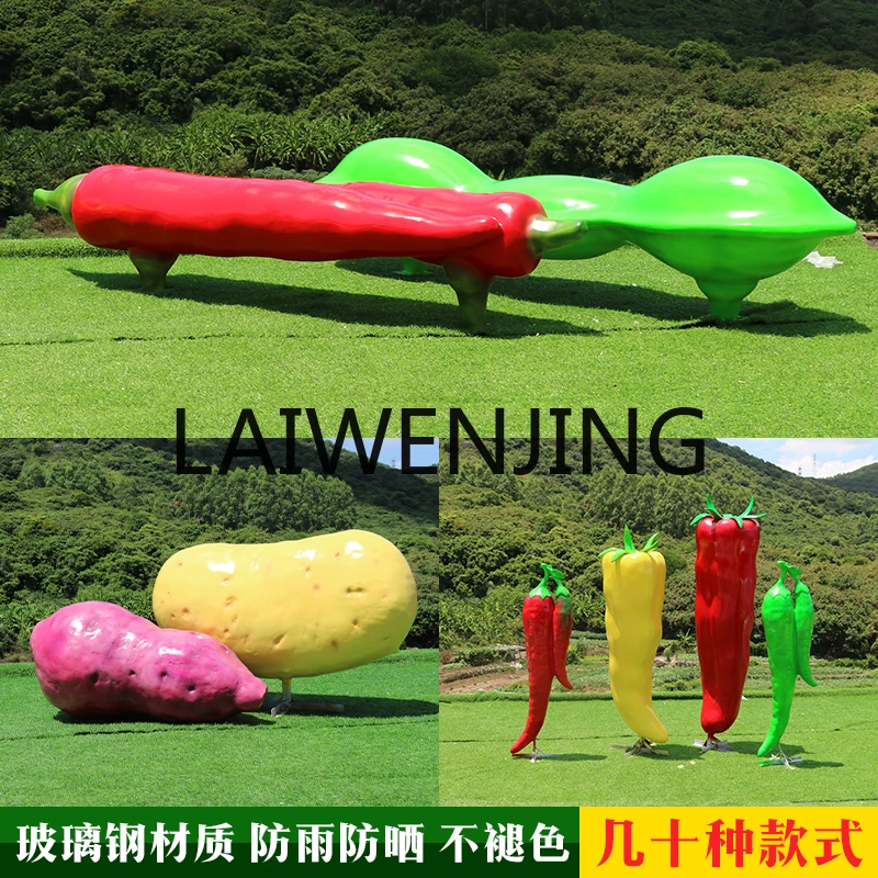 Simulation Fruit and Vegetable Sculpture Chinese Cabbage Pepper Strawberry Apple Tomato Ecological Garden Ornament