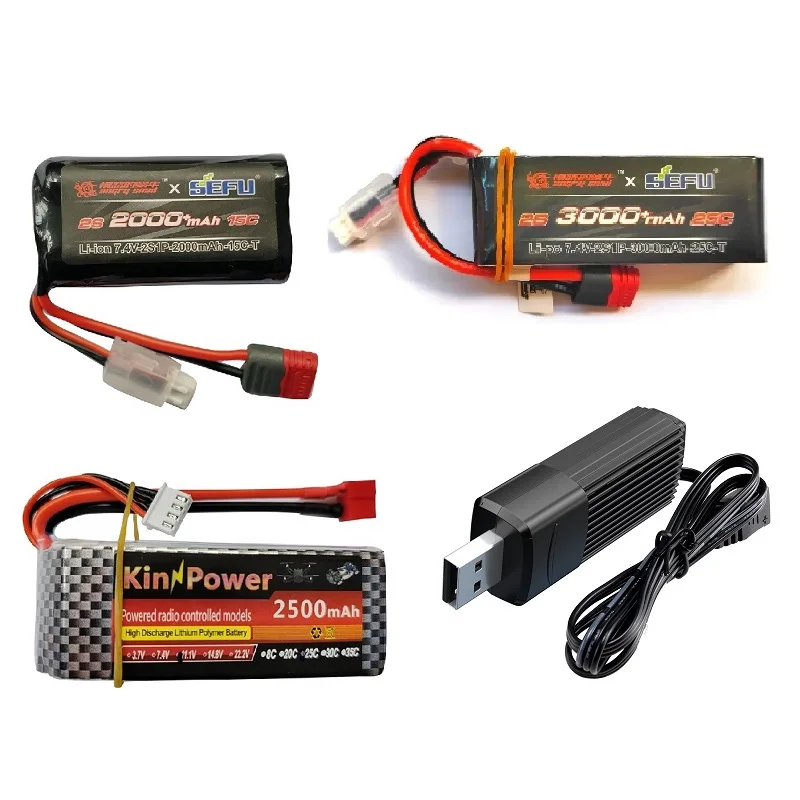 7.4V 2S 3000mAh 11.1V 3S 3200mAh Original/อัพเกรดแบตเตอรี่Lipo/USBสําหรับMJX Hyper Go 16208 16207 H16 14301 14302 14210 14209