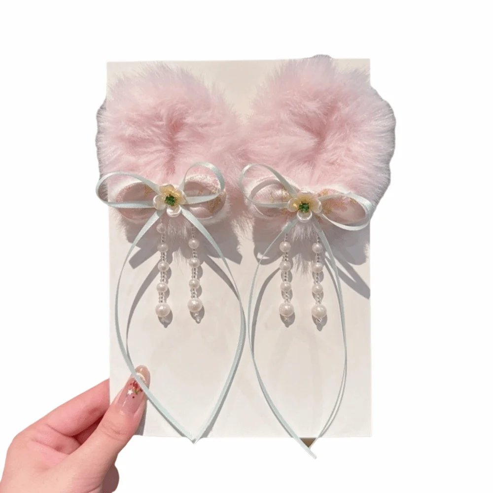 

Traditional Chinese Style Hair Accessories Bow New Year Hair Ties Red Color Butterfly Children's Hair Ropes Hanfu Accessory