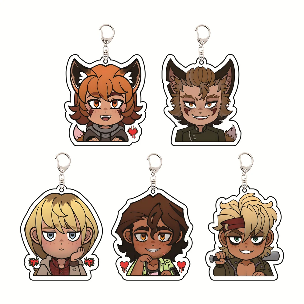YKMET Llaveros de acrílico de 6 cm, Héroe con orejas de gato, Guerrero con orejas de lobo, Artículos coleccionables de anime indie, Colgante para bolso, Regalo para fans