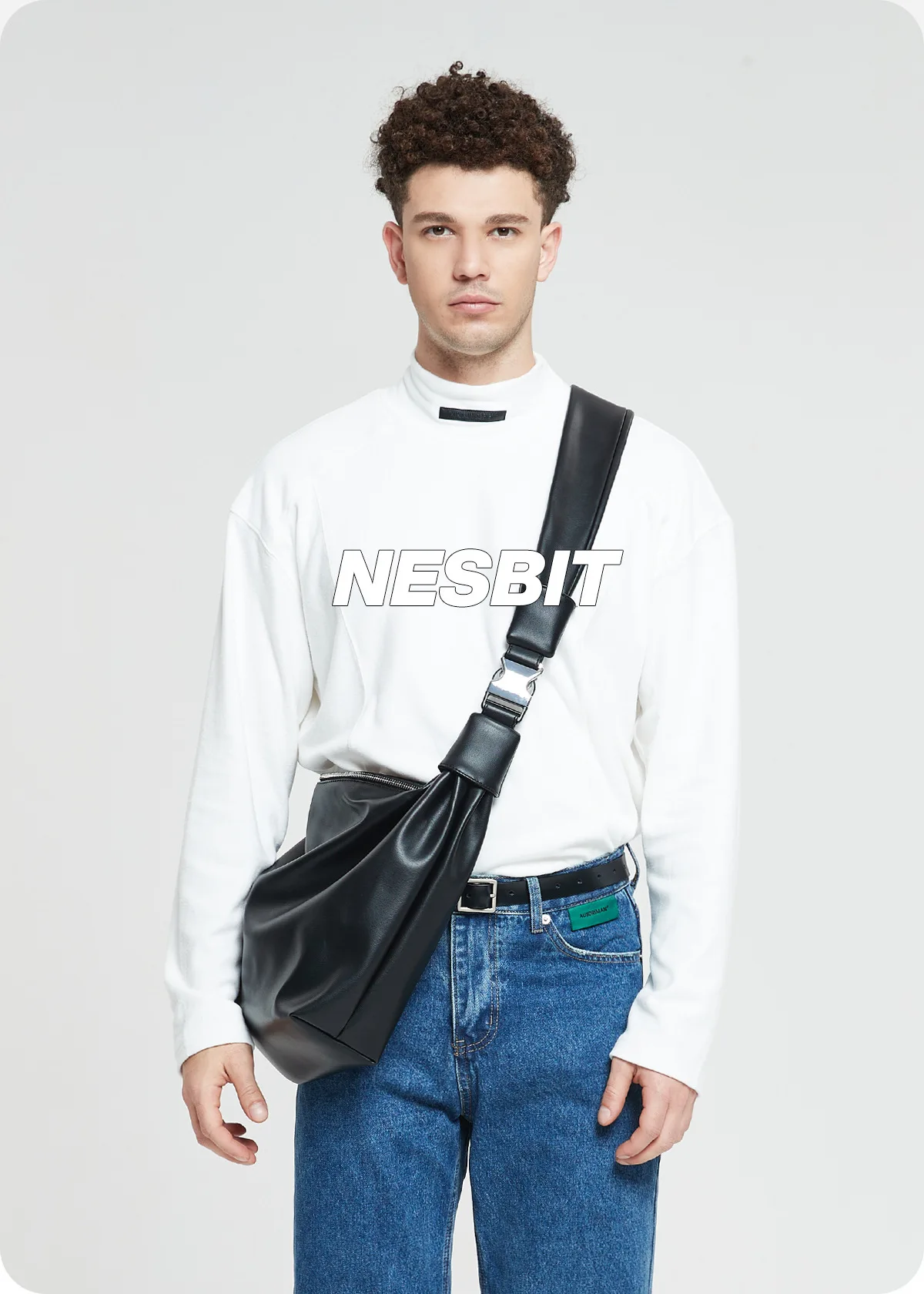 Lazy design sense soft leather men's bag crossbody bag 2023 new solid color simple wind large capacity dumpling bag