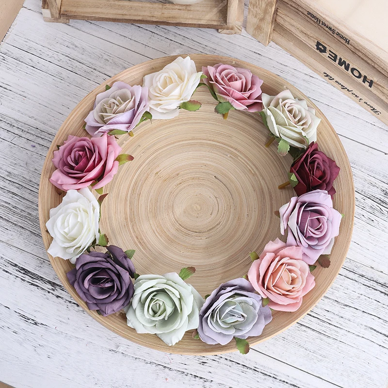 5 stücke Rose Blumen Köpfe Künstliche Sammelalbum DIY Gefälschte Blume Für Home Party Zimmer Tisch Hochzeit Geschenk Box Garten Weihnachten decor – Detail 5