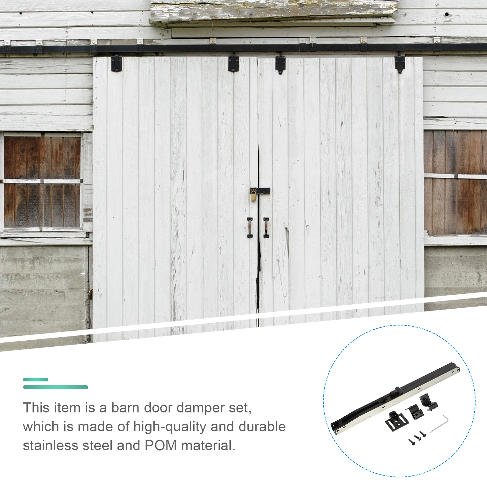 

Barn Door Damper Stainless Steel Silent Shock Absorption Hardware American Style Buffer Punch Free Door Accessories