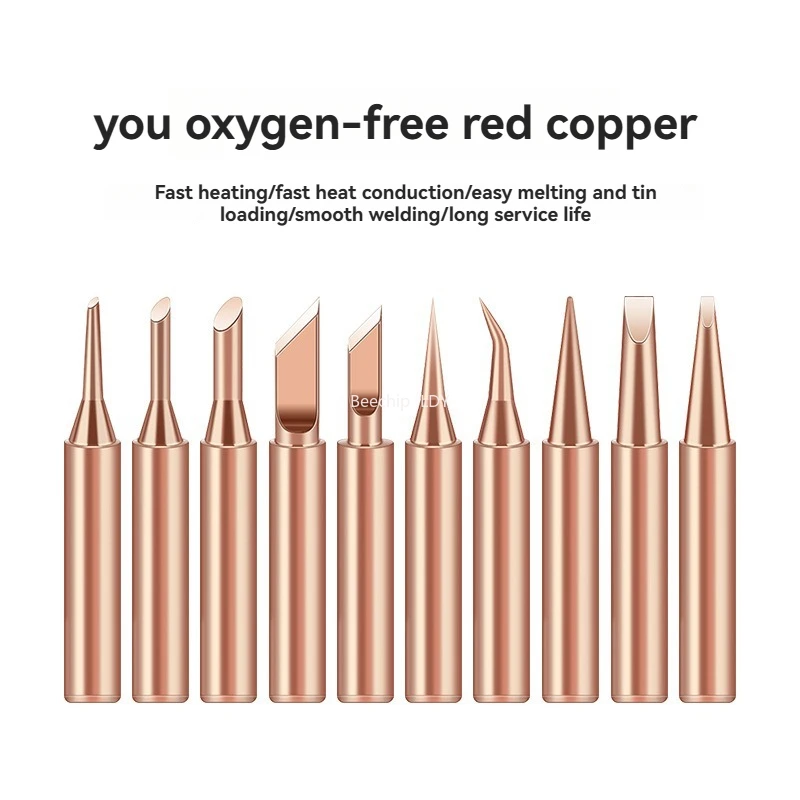 5pcs 900M-T Pure Copper Soldering Iron Tip Lead-free Solder Tips Welding Head BGA Soldering Tools Branding Iron