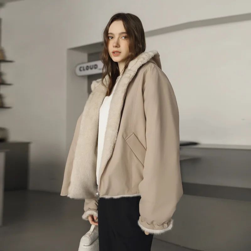 

Зимняя куртка женская парка 2025 новая модная двусторонняя одежда хлопковая одежда корейская хлопковая стеганая куртка с капюшоном женская верхняя одежда