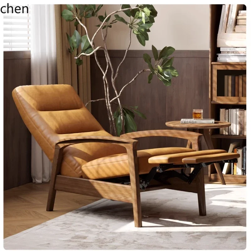 DSAsolid wood function sofa chair lazy single living room adjustable folding recliner leisure chair