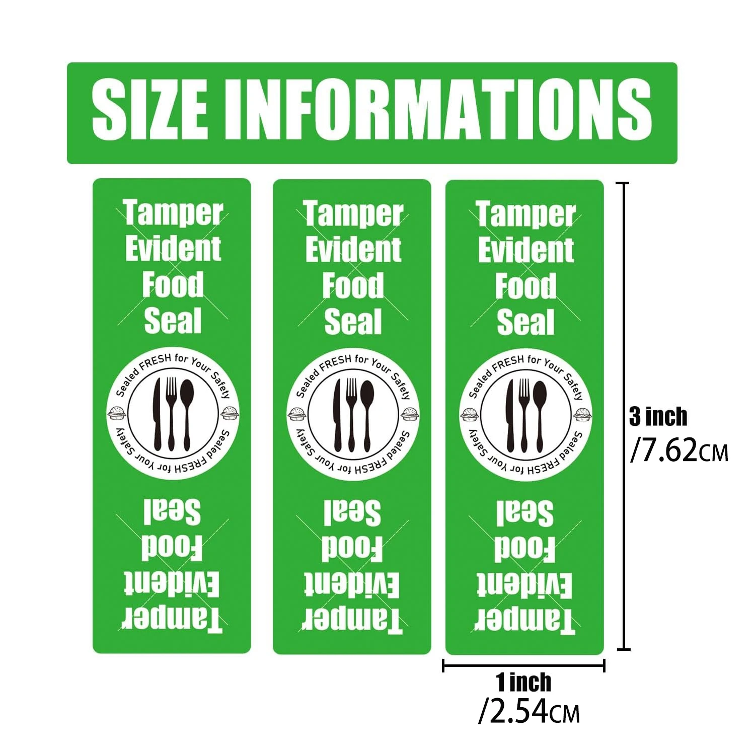 Tamper Evident Food Sealed for Freshness and Safety Stickers 1*3 Inch Safe Secure Tamper Proof Food Delivery Labels