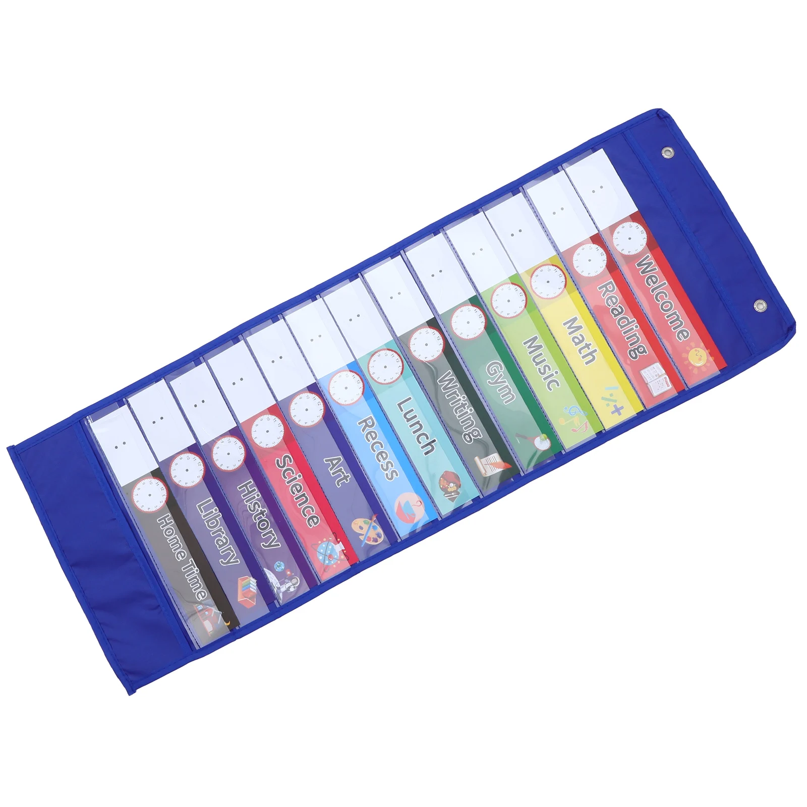 

1 set 14-Grid Transparent Oxford Cloth Hanging Schedule Bag Black Chart Organizer for Classroom Storage