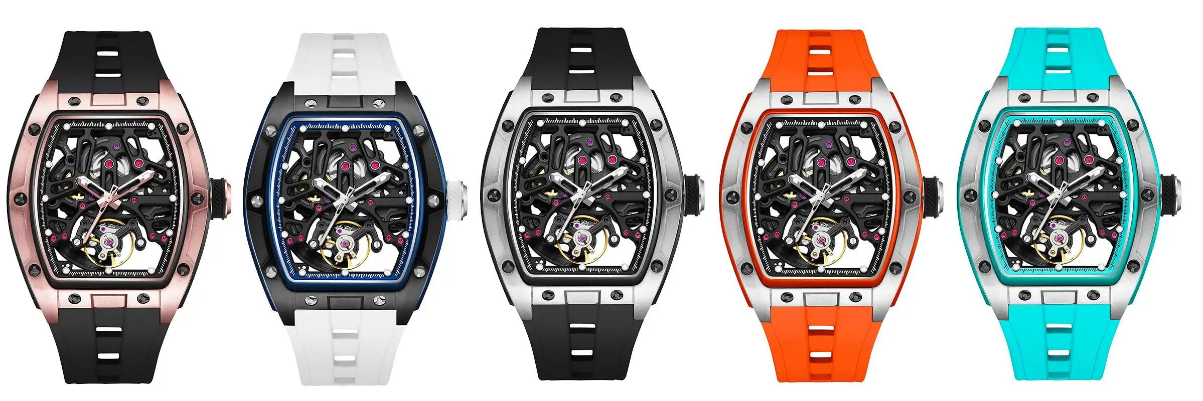 Mechanical Watch 2026 Luminous Transparent Steel Case Tourbillon Automatic Luxury Skeleton Dial Wholesale