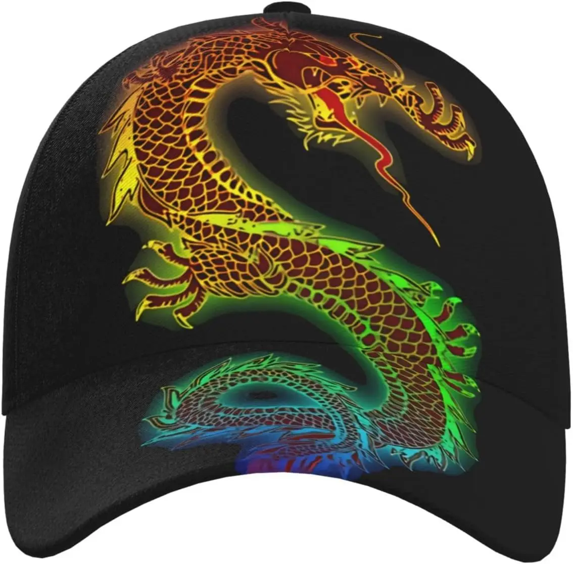 Red Chinese Dragon Baseball Hat Outdoor Adjustable Hat Sun Protection Sports Hats for Women Men