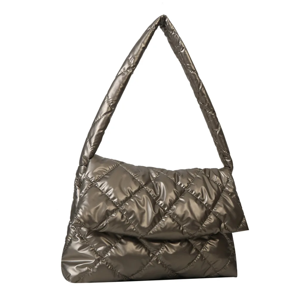 

Winter Women Puffer Tote Bag Cotton Down Padded Shoulder Bags Quilted Handbag Purse Pleated Nylon Shopper Messenger Bag 2023 New