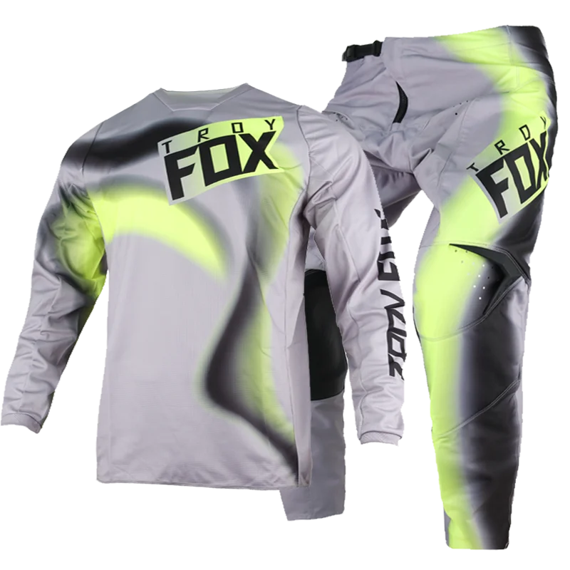 

2023 Gray Motocross 180 Toxsyk Jersey Pants Combo Gear Set Motorbike Street Moto Riding Motorcycle Suit