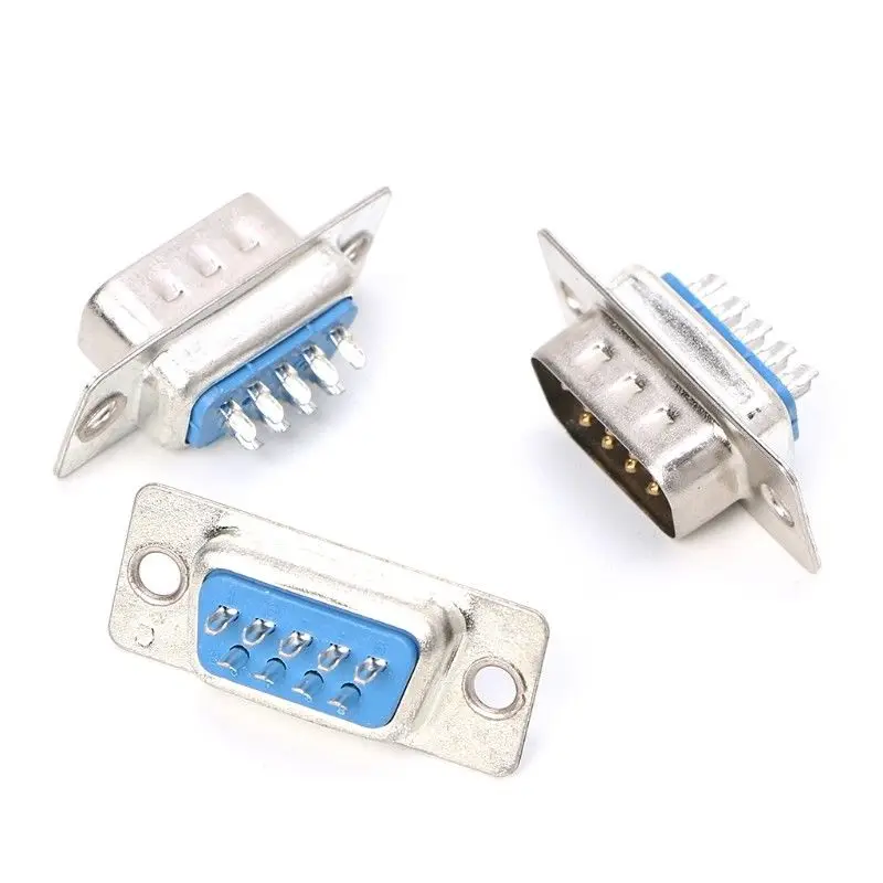 5 pares 10 Uds Db9 macho y hembra Rs232 conectores de clavija de puerto serie de soldadura de cable de 9 pines