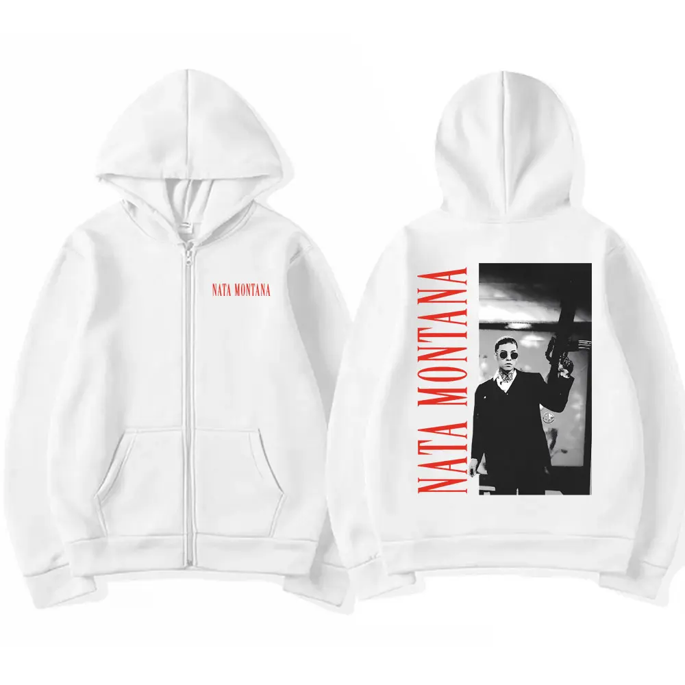 Singer Natanael Cano Nata Montana Zipper Hoodie Male Vintage Oversized Zip Up Jacket Men Casual Hip Hop Hoodies Men's Streetwear