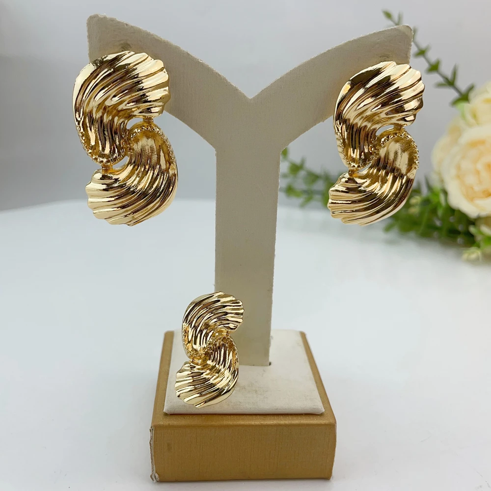 Brazilian Simple Style Big Bold Necklace Luxury Quality African Bride Jewelry Set For Women Party Gifts FHK23073
