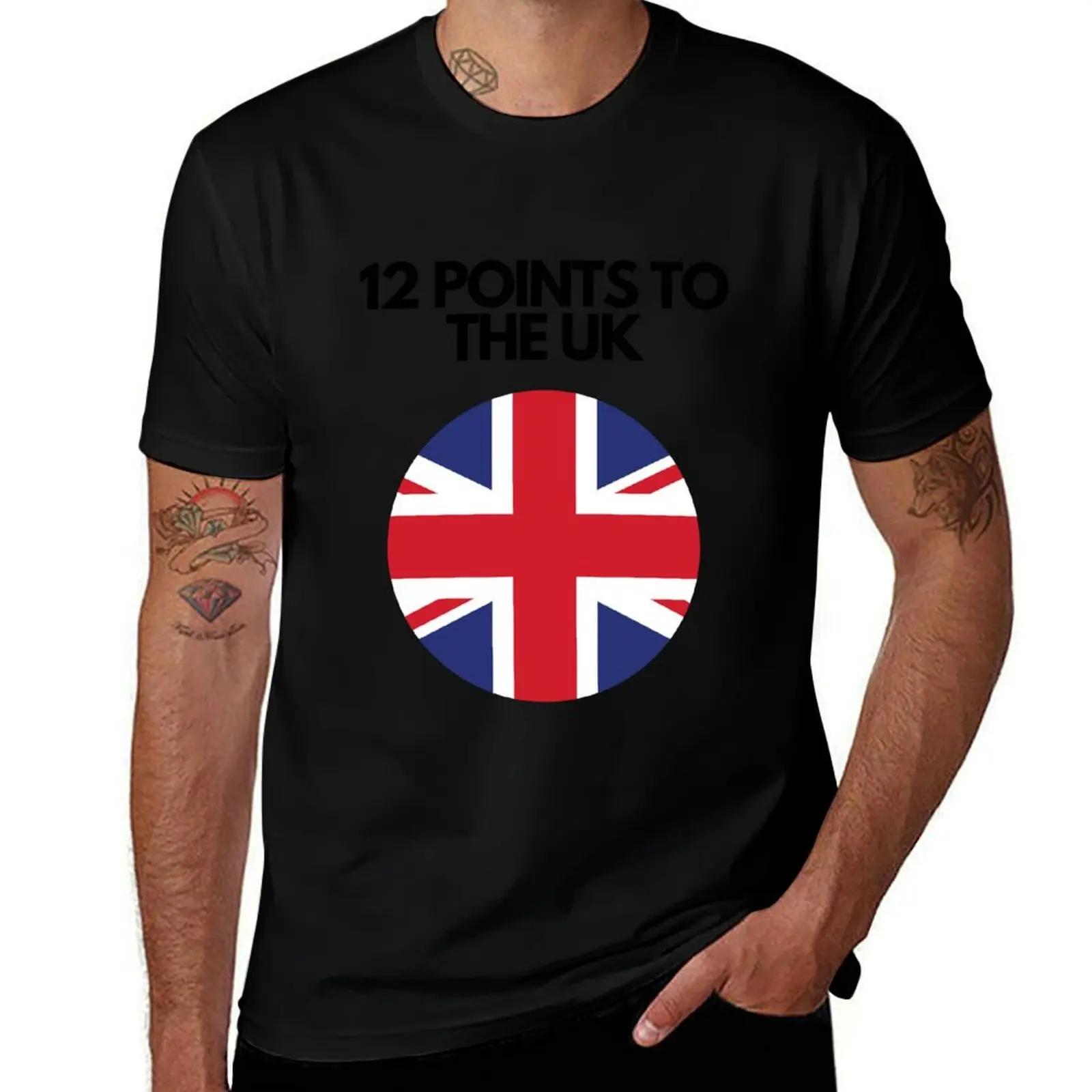 12 Points to UK ESC Malmo 2024 T-Shirt Outdoor Work Short Sleeve Top T-Shirt