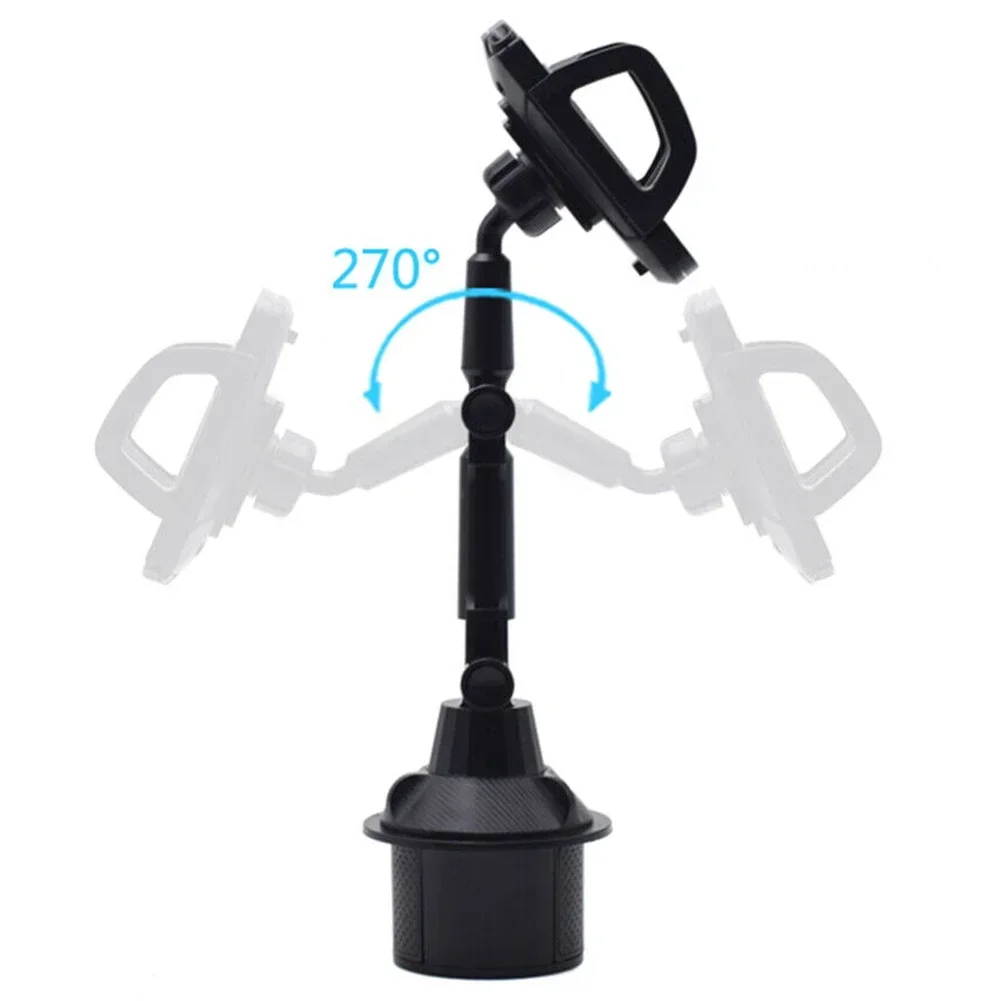 Car Cup Holder Phone Mount With Expandable Base Rotatable Height Adjustable Phone Clamp SUV Truck Automobile Accessories