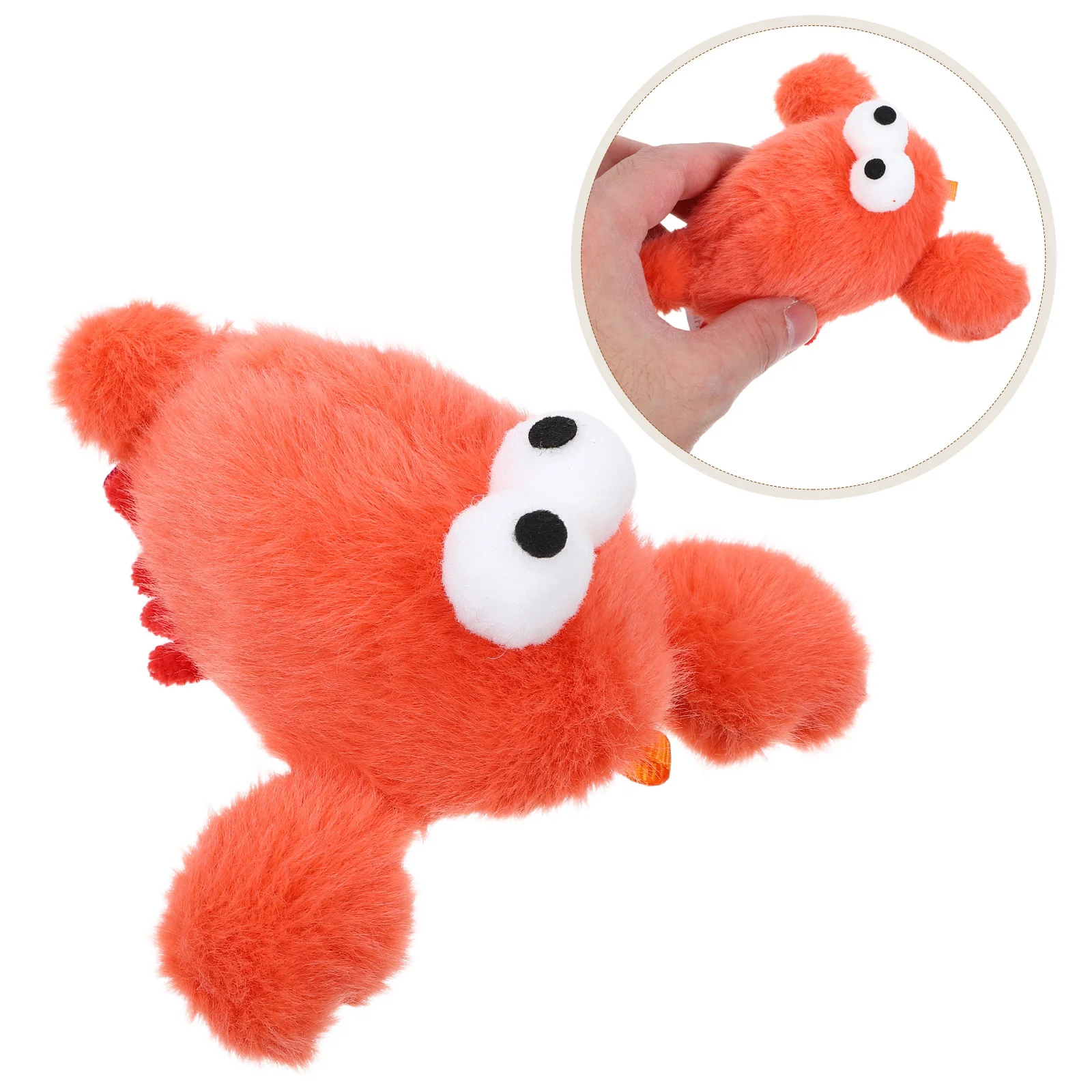 

Red Lobster Stuffed Animal for Cats Dogs - Soft Chewable Pet Teether with Jingle Bell - Travel Indoor Playroom Fun for