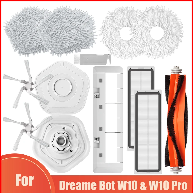 Швабра, тряпка, Швабра, тканевые детали для XiaoMi Dreame Bot W10 и W10 Pro, самоочищающийся робот-пылесос и швабра, аксессуары для основной/боковой щетки