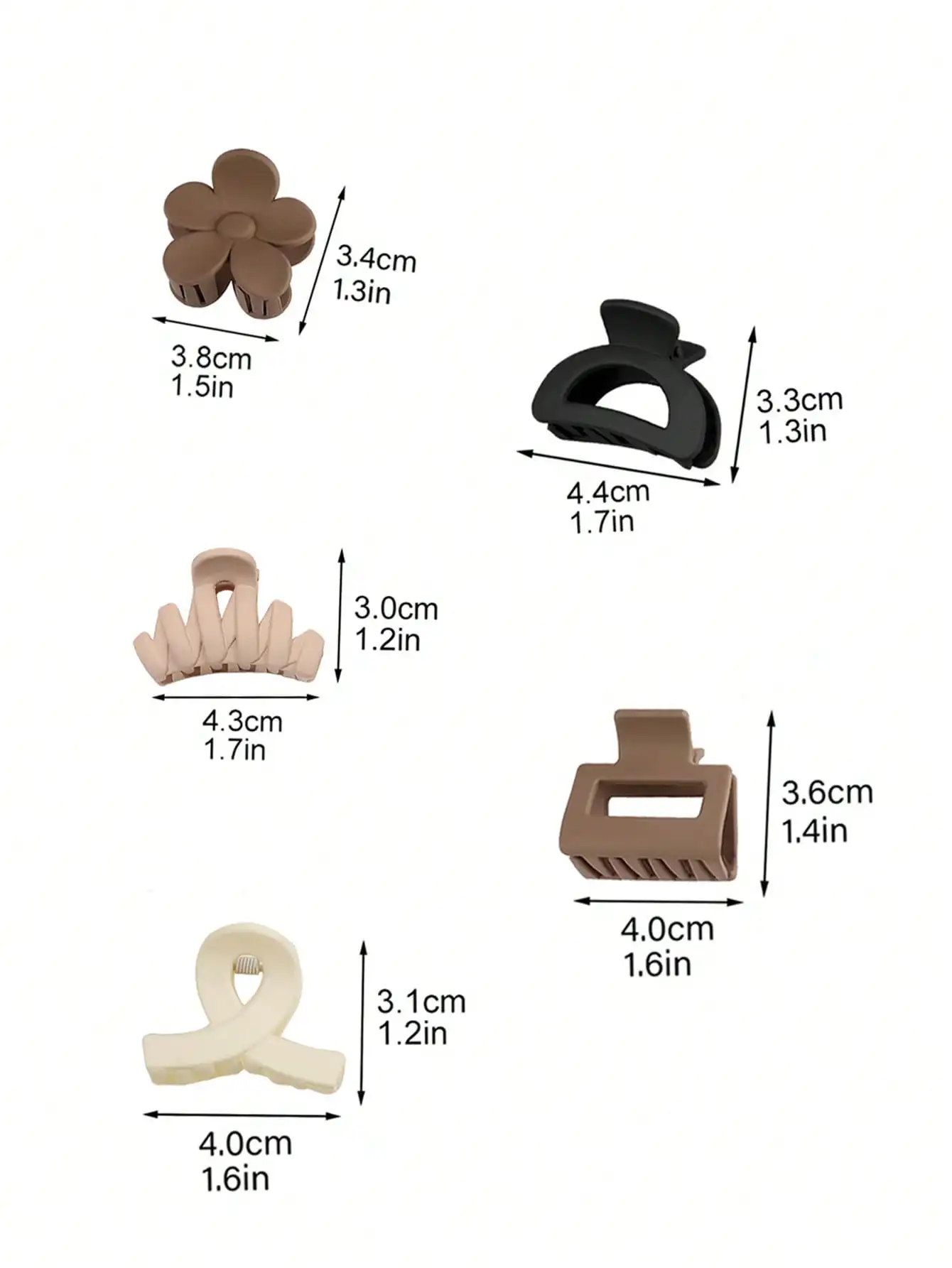 10 Stück mehrfarbige kleine Haarklammern, niedliche Blumen, rutschfeste Kieferklammern, 5 Stile, Bananenklammern, Haarschmuck für Frauen und Mädchen – Detail 5