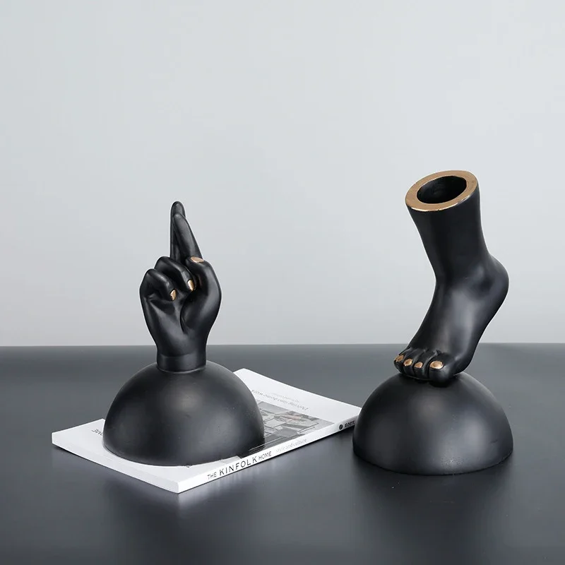 Creative Hand and Foot Statue Artwork Desk Decoration Abstract Crafts Human Body Sculpture Ornaments Room Aesthetics Decor