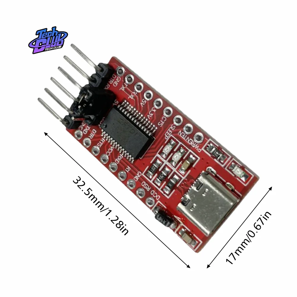 

FT232RL FT232 FTDI USB Type-C to TTL 3.3V 5.5V Serial Adapter Module Board Power Supply Accessories
