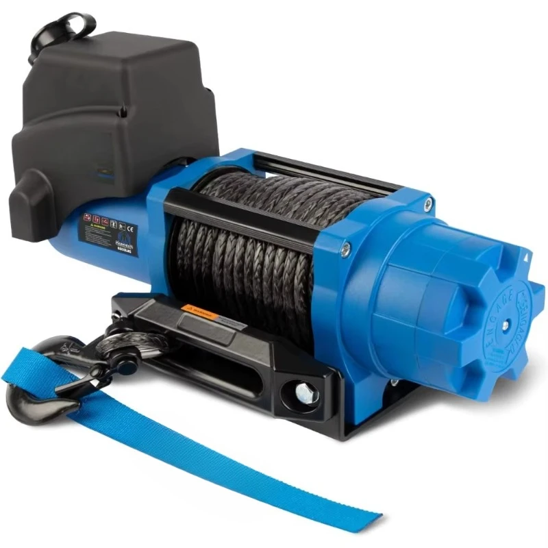 New 12V Winch 6000 lb Load Capacity Electric Winch Kit Synthetic Rope with Hawse Fairlead Waterproof IP67