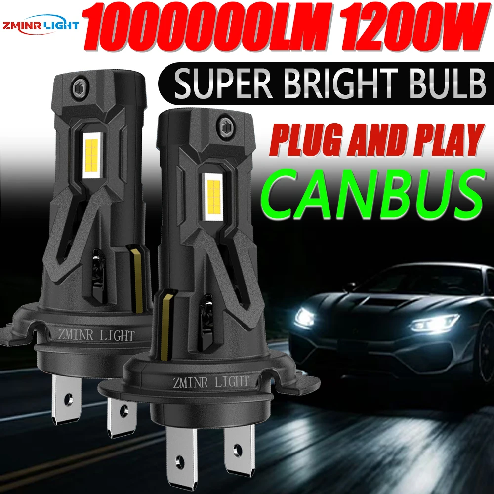 

H7 LED Lights for Car Headlight Blubs CANBUS No Error 1200W High Power Auto Spotlights Mini Wireless Fog Lamp Fan Cooling 12V
