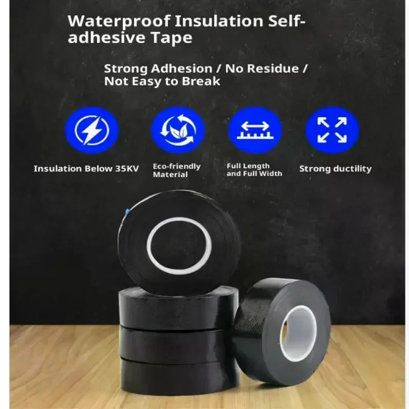 1Pcs Waterproof Rubber Fixing Sealing Self-Amalgamating Tape Insulation Tube Repair Waterproof Weld Tape