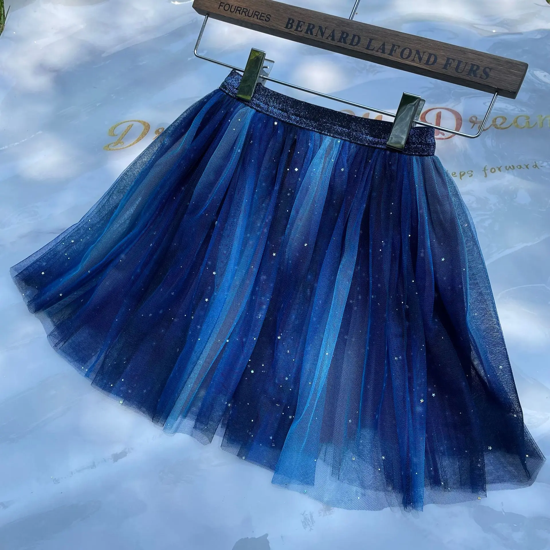 Girls Lace Skirts Tutus Summer Princess Girl Dance Skirt Blue Tulle Skirt Party Princess Dance Tutu for Children Clothes