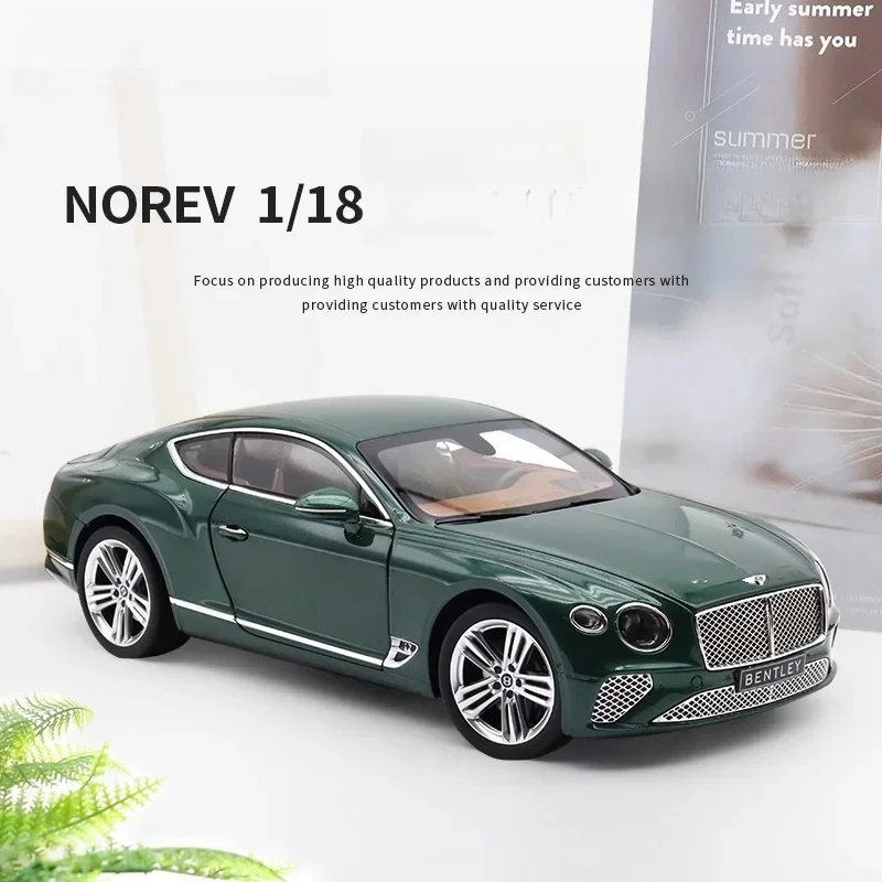 1:18 Bentley Continental GT Norev original totalmente aberto eixo de compressão de liga modelo de simulação em miniatura, decoração para adultos, brinquedo de menino