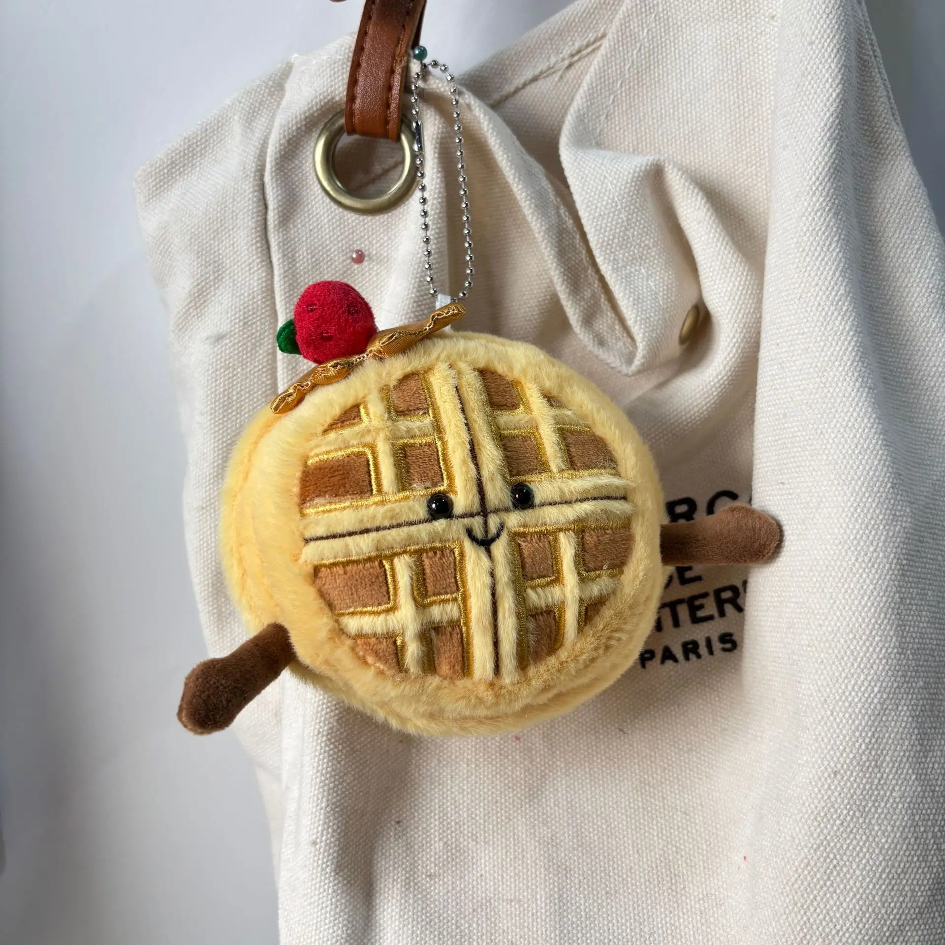Nourriture en peluche poupée jouet mignon Simulation gaufre en peluche poupée pendentif porte-clés sac pendentif décor créatif nourriture en peluche poupée porte-clés