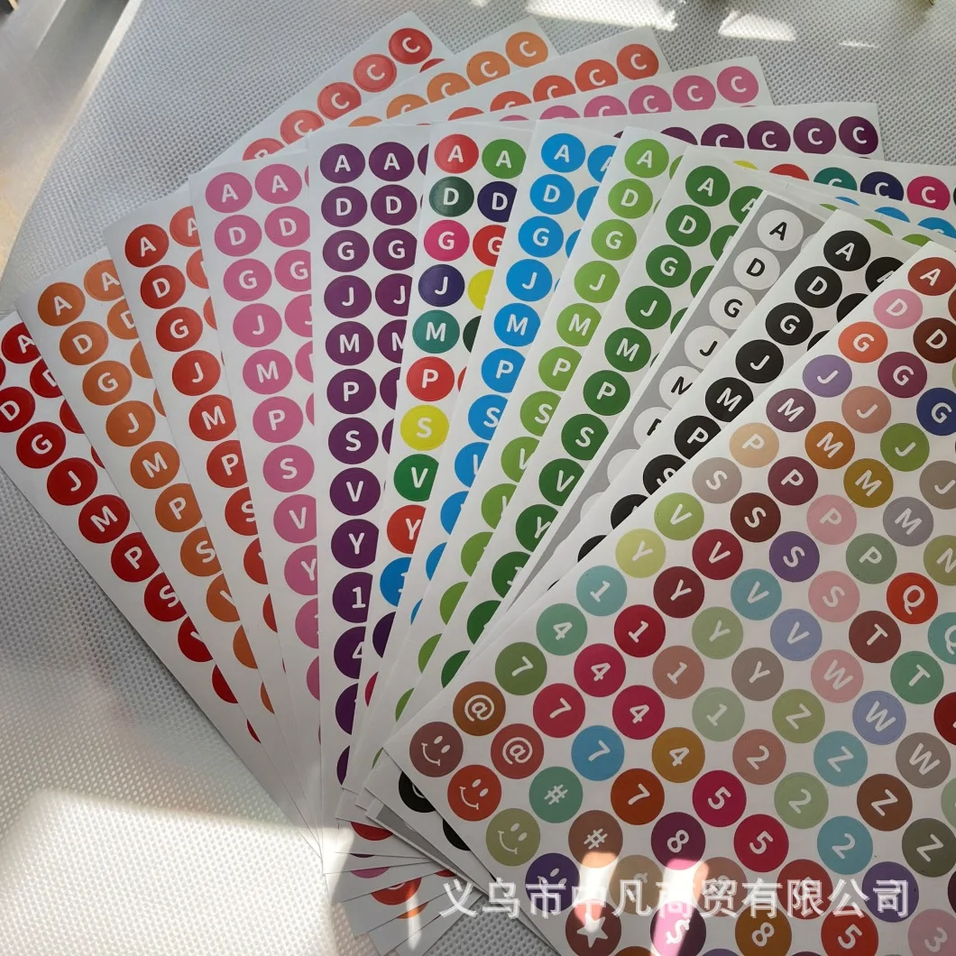 2016 Sheet 12pcs Waterproof 0.5 Inch Round 26 Letter Alphabet Number Stickers DIY Scrapbooking Journal Label Self-Adhesive Decor