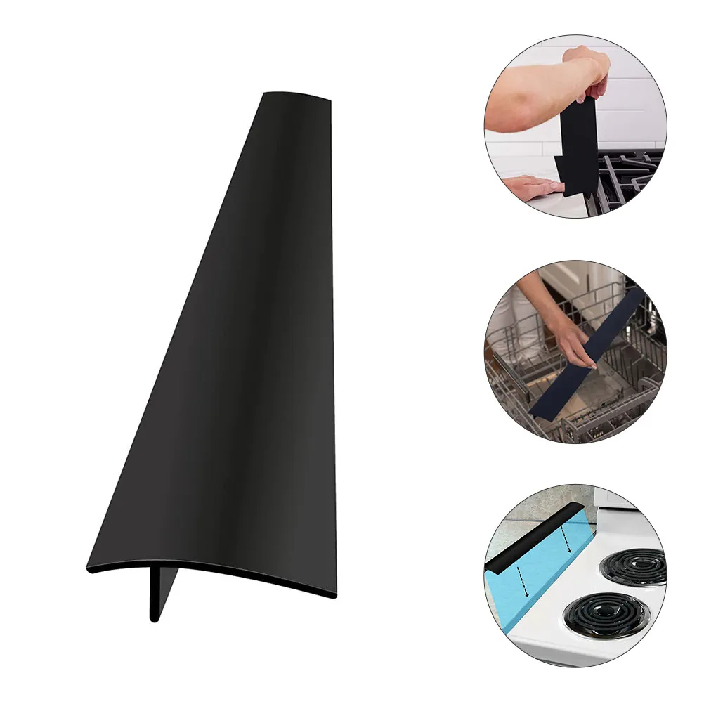 

Silicone Kitchen Stove Gaps Cover Non Slip Back Lip Design Easy Cut to Fit Uneven Surfaces Crumb Spill Barrier for Countertop