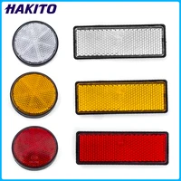 Reflector autoadhesivo Rectangular redondo, marca de seguridad, tira de señal, posición, portadores de coche reflectantes, remolque, motocicleta, autobús, 2 uds.