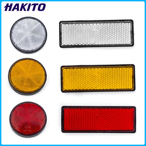 Reflector autoadhesivo Rectangular redondo, marca de seguridad, tira de señal, posición, portadores de coche reflectantes, remolque, motocicleta, autobús, 2 uds.