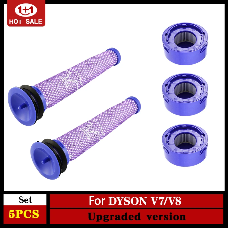 For Dyson V8 V7 HEPA Filter Spare Parts Robot Vacuum Front and Back Washable Filter Replacement Cleaning Appliance Accessories