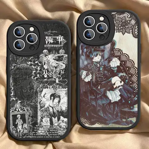 Anime Black Butler Classic Movie Phone Case Hard Leather For IPhone 16 15 14 13 12 Mini 11 14 Pro Max Xs X Xr 7 8