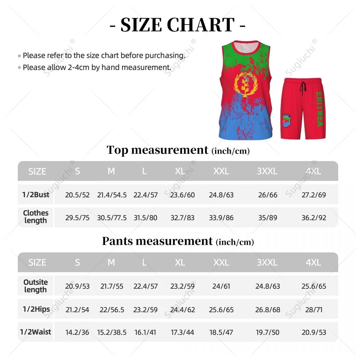 Eritreia Bandeira Basketball Jersey Set para homens, camisa sem mangas e calças, nome personalizado Nunber Exclusivo