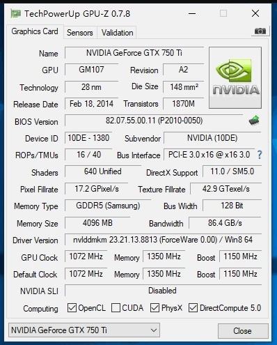 بطاقة رسومات الكمبيوتر المكتبي GTX750TI DDR5 الأصلية الجديدة، بطاقة رسومات ألعاب PUBG، آلة الكل في واحد للمكتب #5