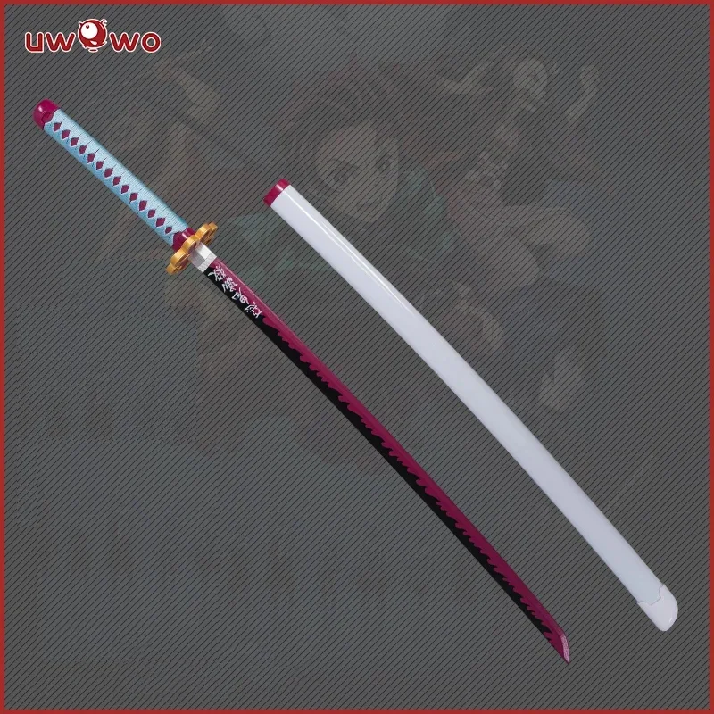 In magazzino UWOWO Mitsurii Cosplay spada di legno Katana armi 1:1 Mitsuri puntelli Cosplay Halloween