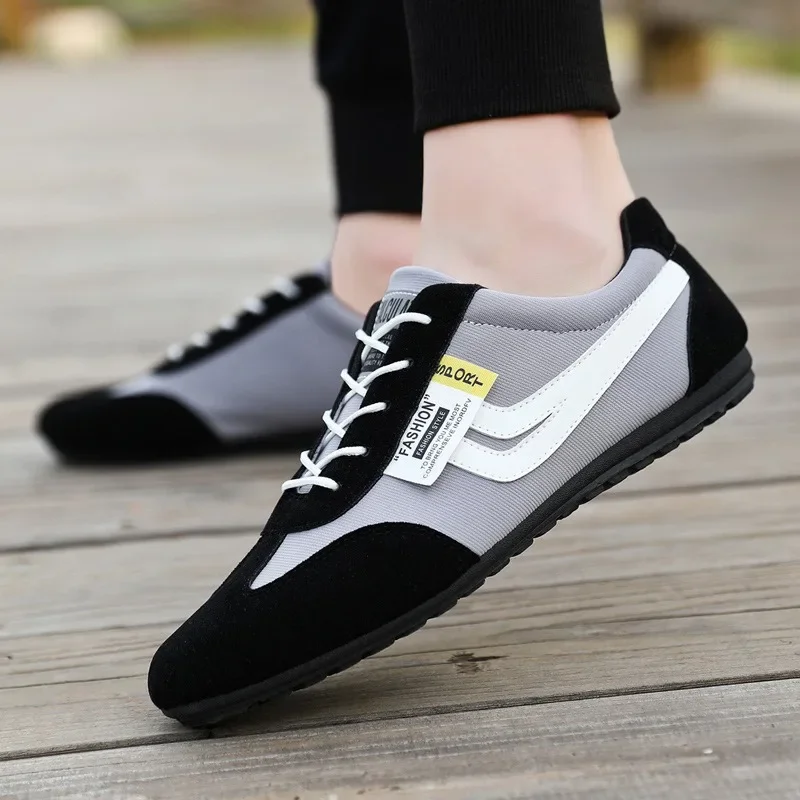 Men Low-top Canvas Shoes Casual Breathable Sneakers Korean Style Autumn Lace Up Casual Non-slip Trainers Zapatillas Para Hombre