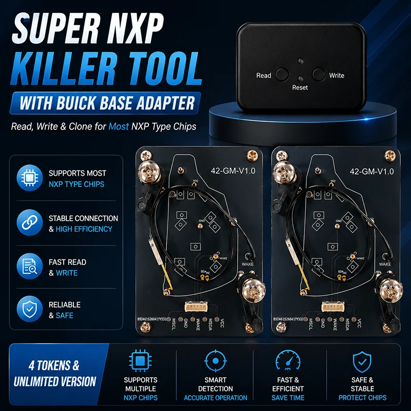 Super NXP Killer Read Copy Device With Adapter Base For Buick Key All NXP Smart Keys Clones 4 Tokens & Unlimited Version